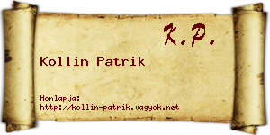 Kollin Patrik névjegykártya